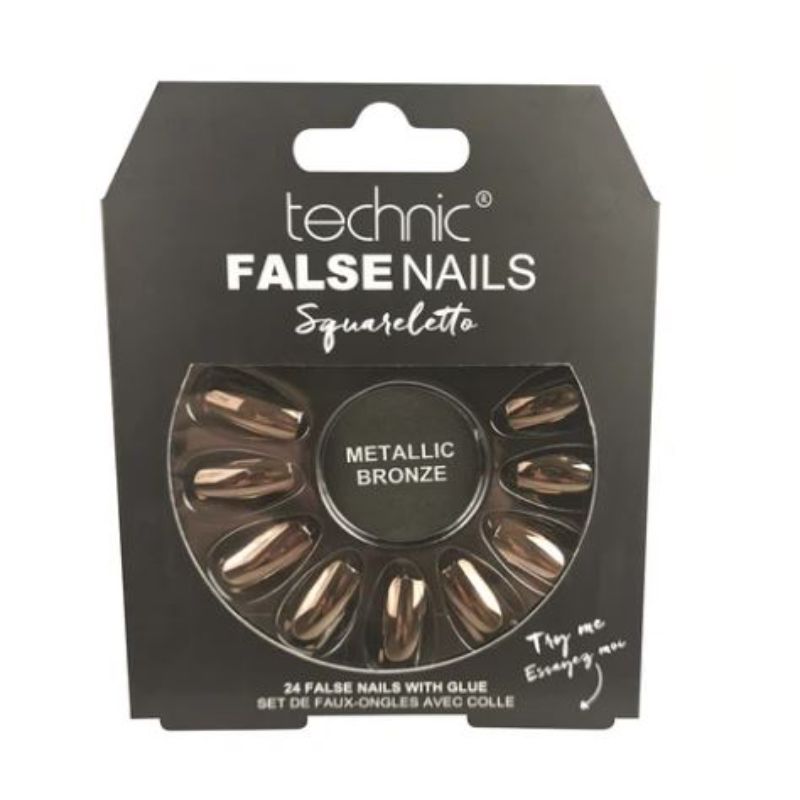 Technic Bq Tech False Nails - Squareletto , Metallic Bronze
