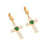 Frida Cross With Green Zircon Heart Earrings