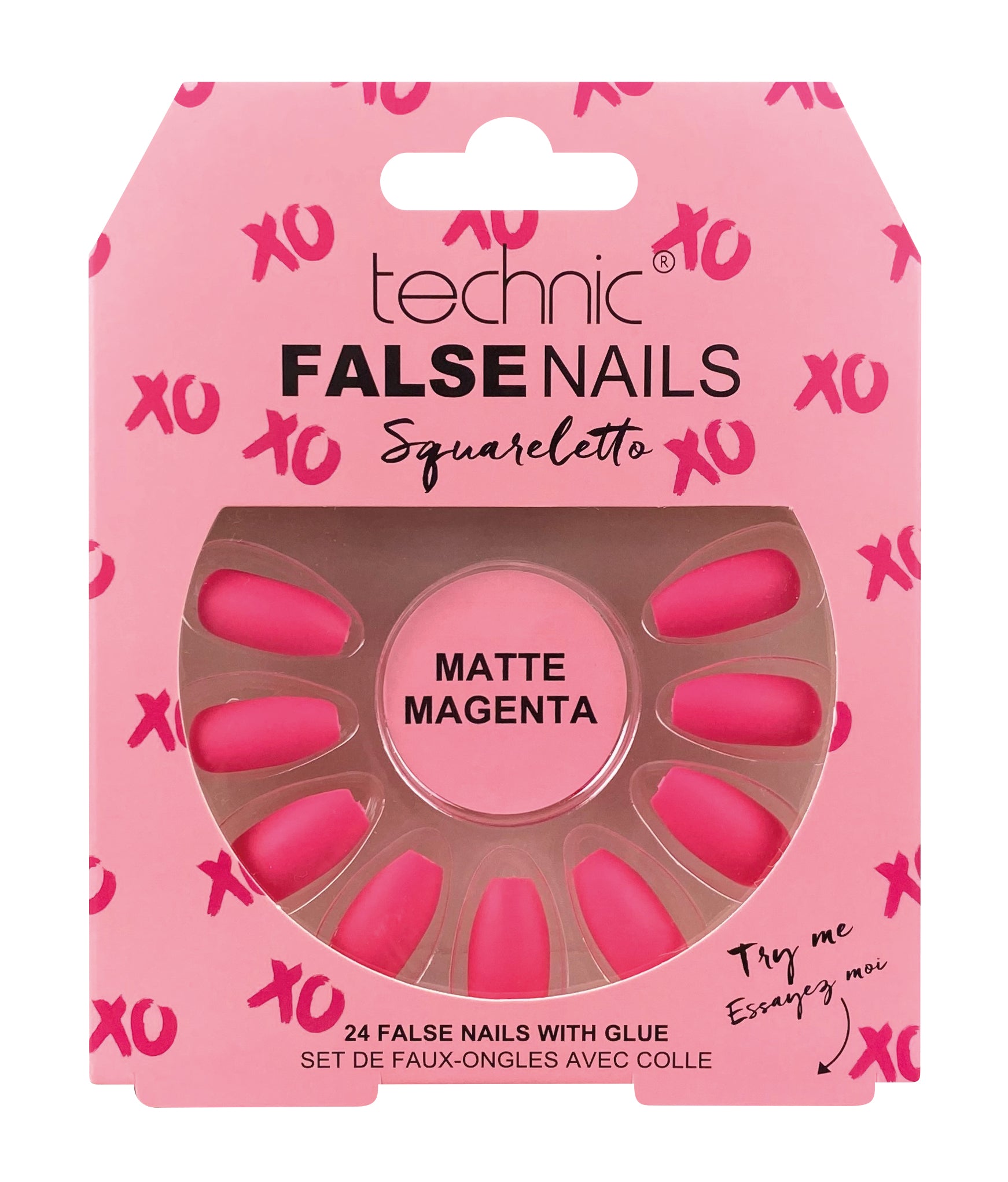 Technic False Nails - Squareletto Matte Magenta
