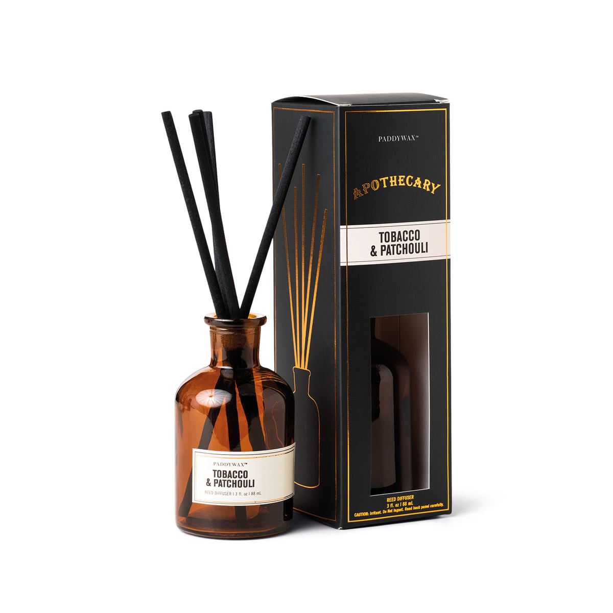 Paddy Wax Apothecary Amber Glass Diffuser (88ml) - Tabacco & Patchouli