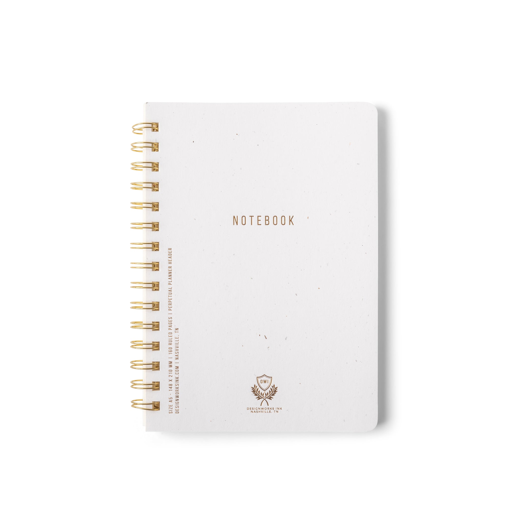 Designworks Ink Crest Kraft Twin Wire Notebook (A5) - Speckled Ivory