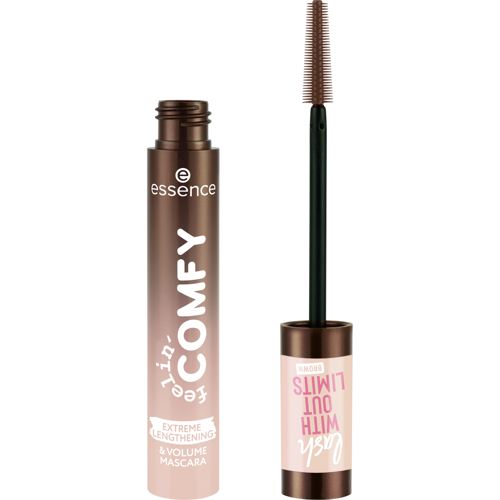 essence feelin' comfy lash WITHOUT LIMITS BROWN EXTREME LENGTHENING & VOLUME MASCARA