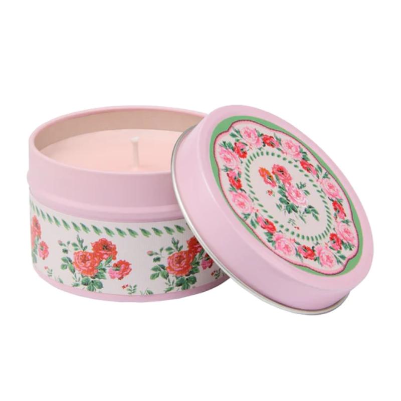 Heathcote & Ivory  Coming Up Roses Canlde Tin - Pink