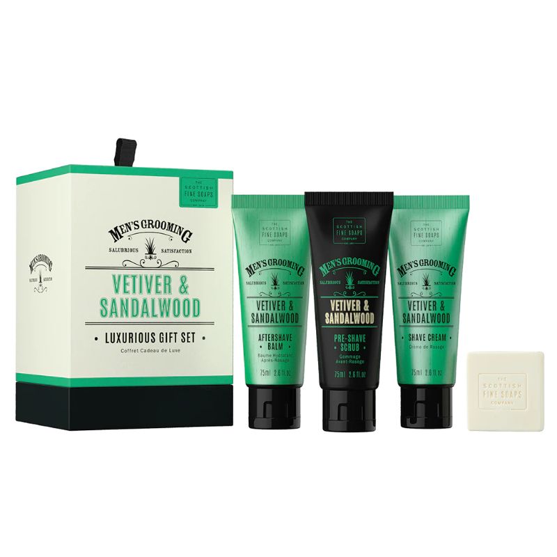 Scottish Fine Soaps   Vetiver & Sandalwood Lux Gift Set