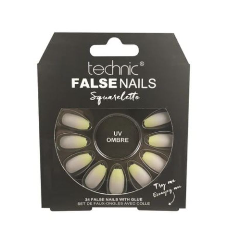 Technic Bq Tech False Nails - Squareletto, Uv Ombre