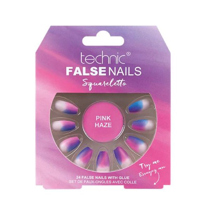 Technic Bq Tech False Nails - Sqareletto, Pink Haze