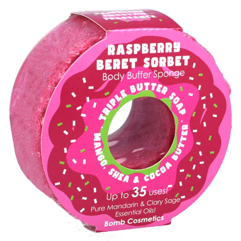 Bomb Cosmetics Raspberry Beret Donut - Body Buffer