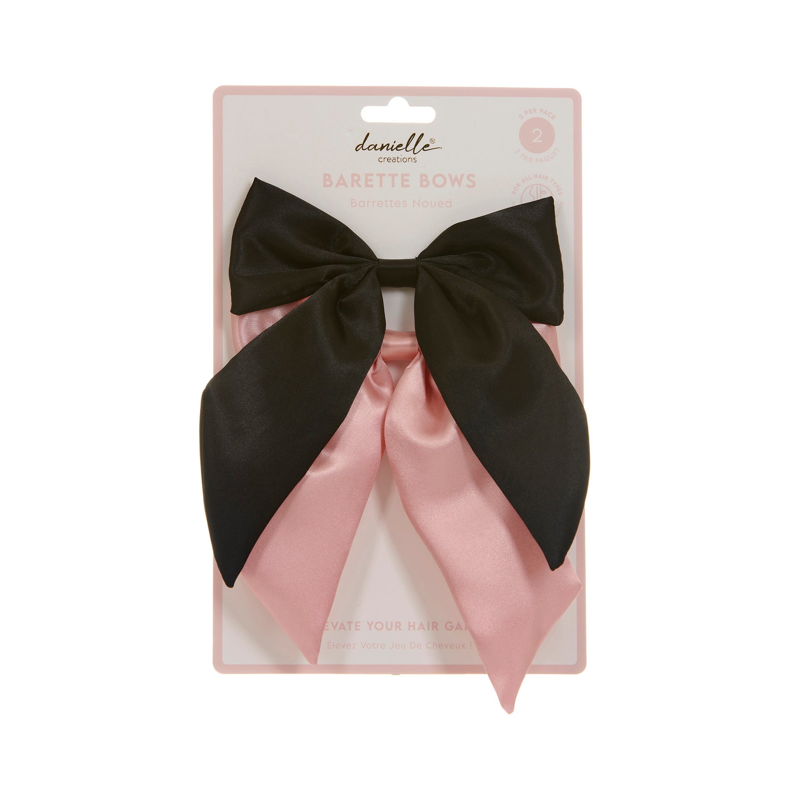 Danielle - Large Bow Barette 2 Pack