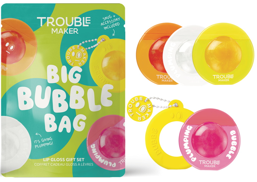 Trouble Maker Big Bubble Bag Lipgloss and Snug Set
