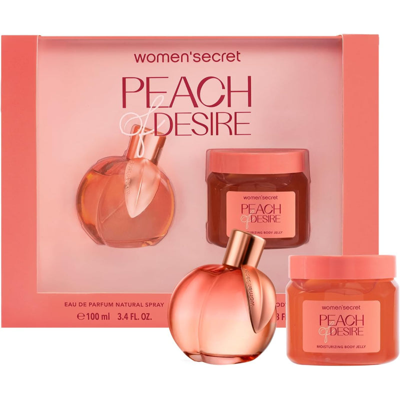 Women Secret  PEACH OF DESIRE EDP 100ml + Body Jelly Cream 200ml