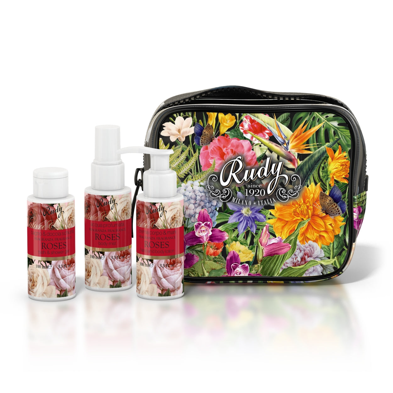 Nature&Arome Pochette W/Bath&Shower Gel+Body  Mist+Hand&Body Lotion 100Ml Roses