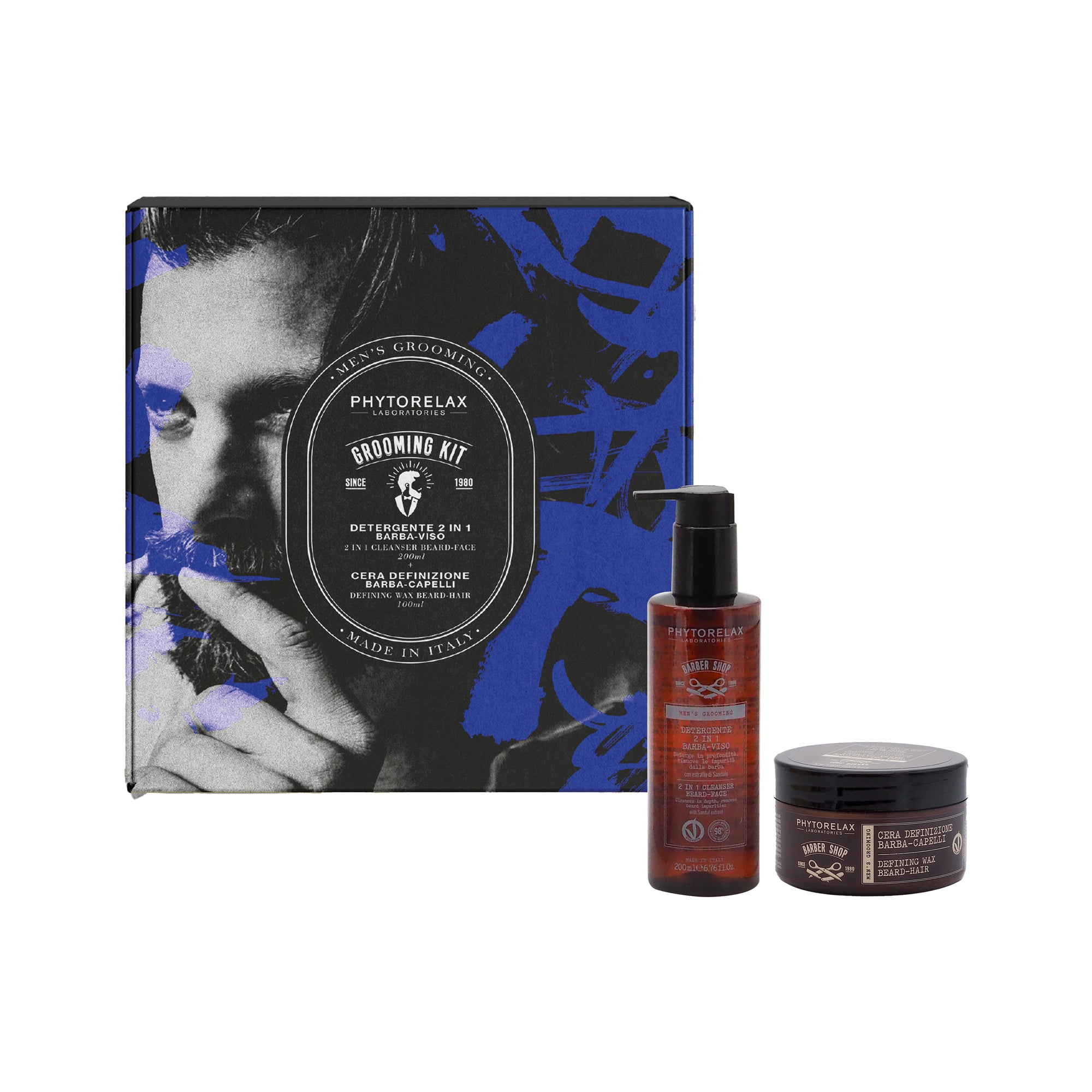 Phytorelax Grooming Kit - 2In1 Face Beard Cleanser And Beard-Hair Definition Wax