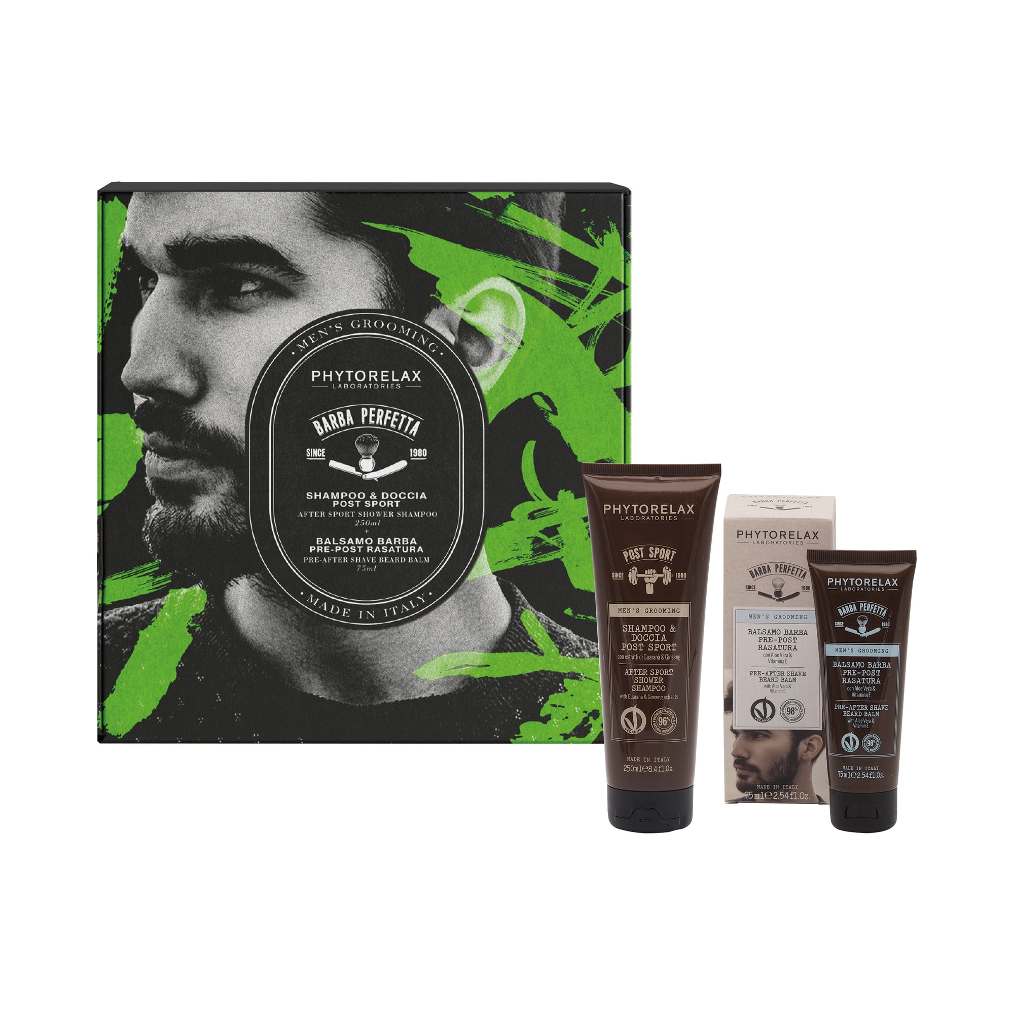 Phytorelax Perfect Beard Kit - Post-Sport Shampoo & Shower And Pre-Post Shave Beard Balm