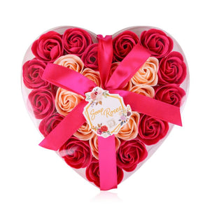 Soap Roses Bath Roses In Heart Shaped Gift Box