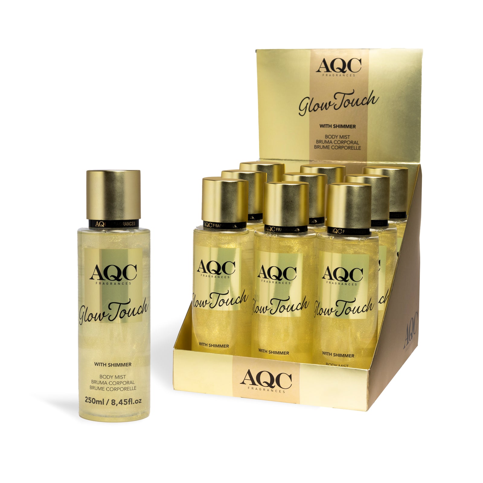 AQC Shimmer Mist Golden Glitter 250Ml