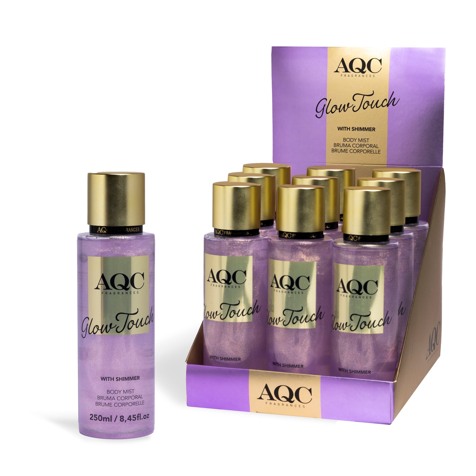 AQC Shimmer Mist Purple Glitter 250Ml