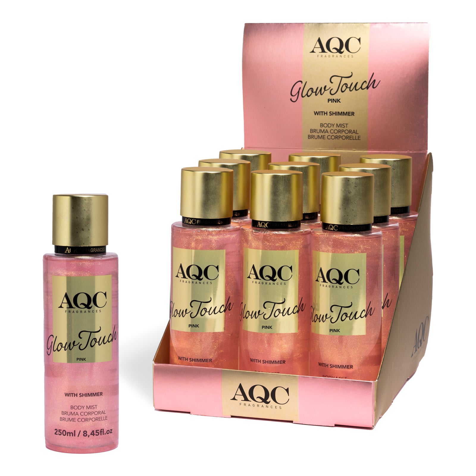 AQC Shimmer Mist Pink Glitter 250Ml