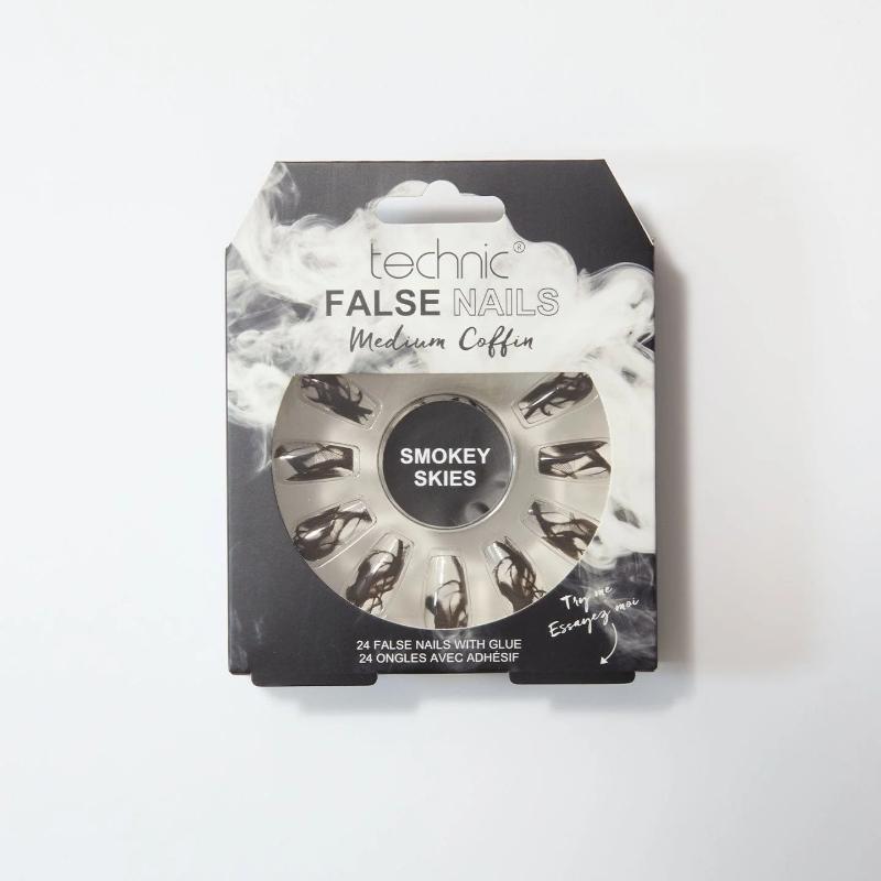 Technic False Nails - Medium Coffin Smokey Skies