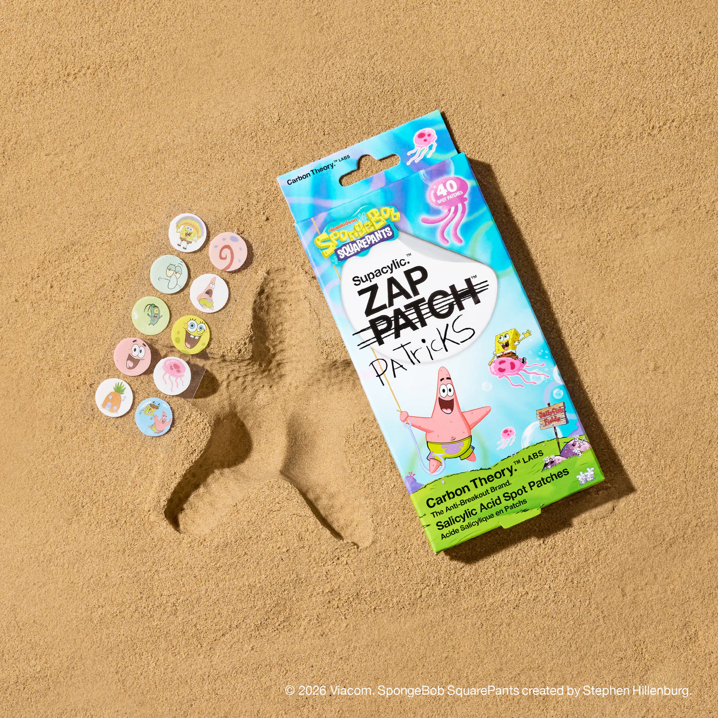 Carbon Theory Sponge Bob Collection Zap Patricks Hydrocolloid Spot Patches 40 Pack