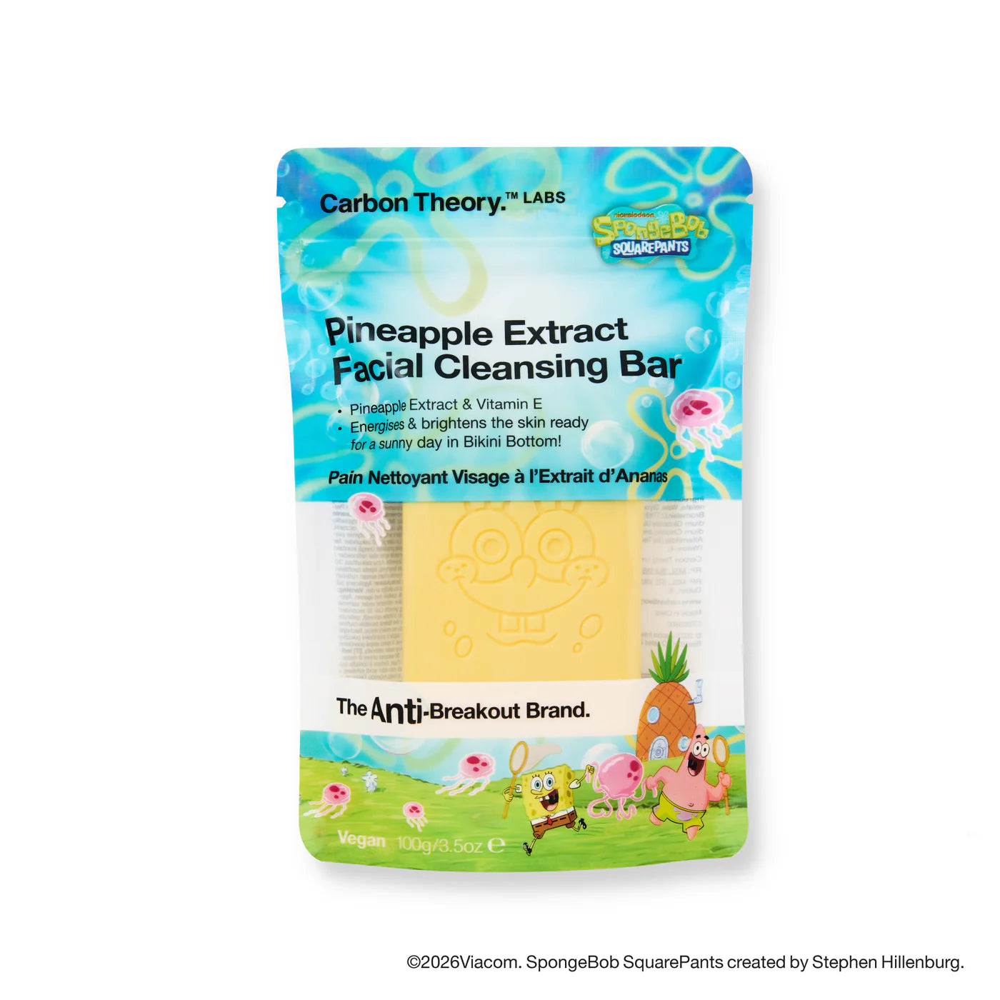 Carbon Theory Sponge Bob Collection SpongeBob’s SquareBar Pineapple Enzyme Facial Cleansing Bar