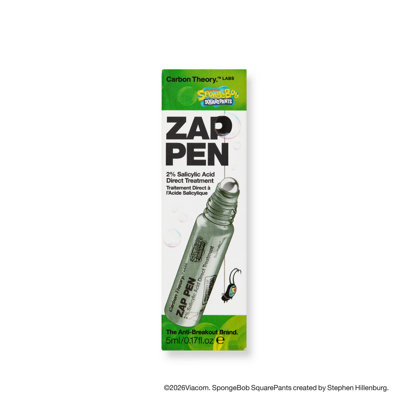 Carbon Theory Sponge Bob Collection Limited Edition Plankton’s Pen Zap Pen 2% Salicylic Acid Direct Treatment