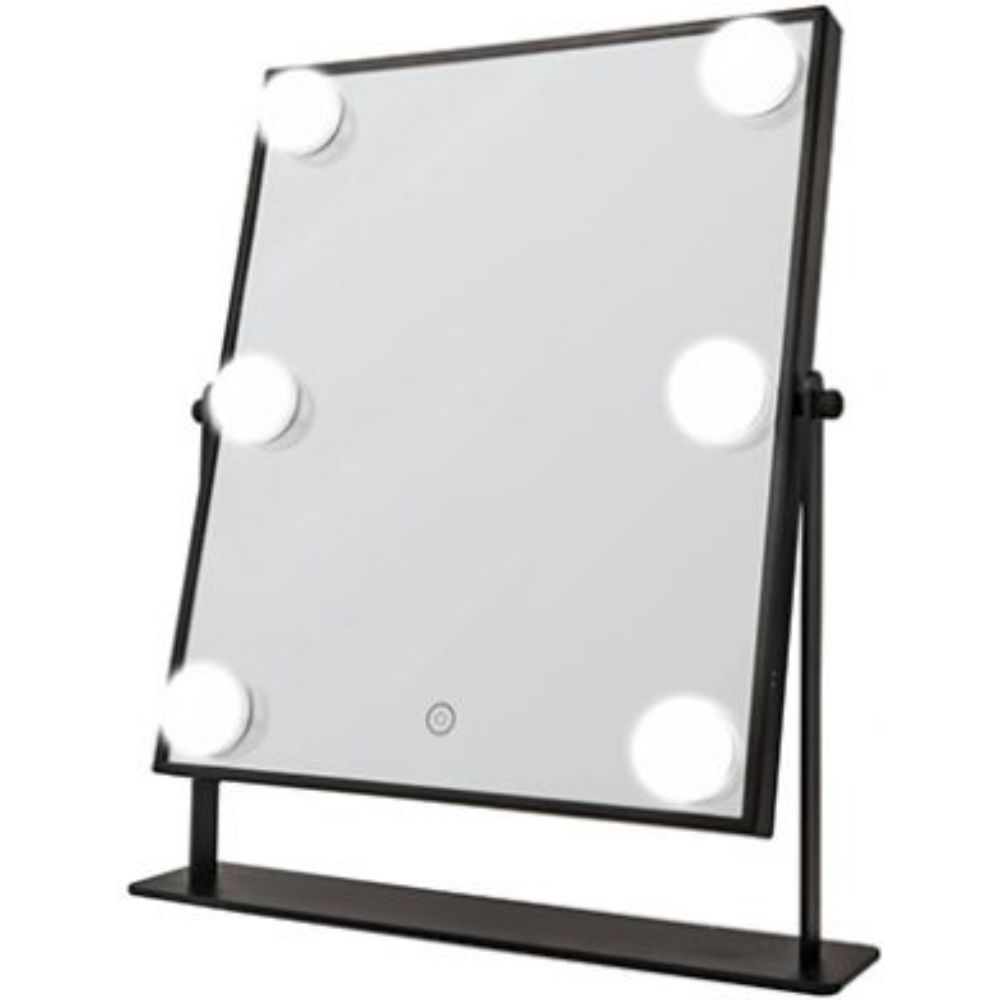 Danielle Large 6 Bulb LED Mirror (black)