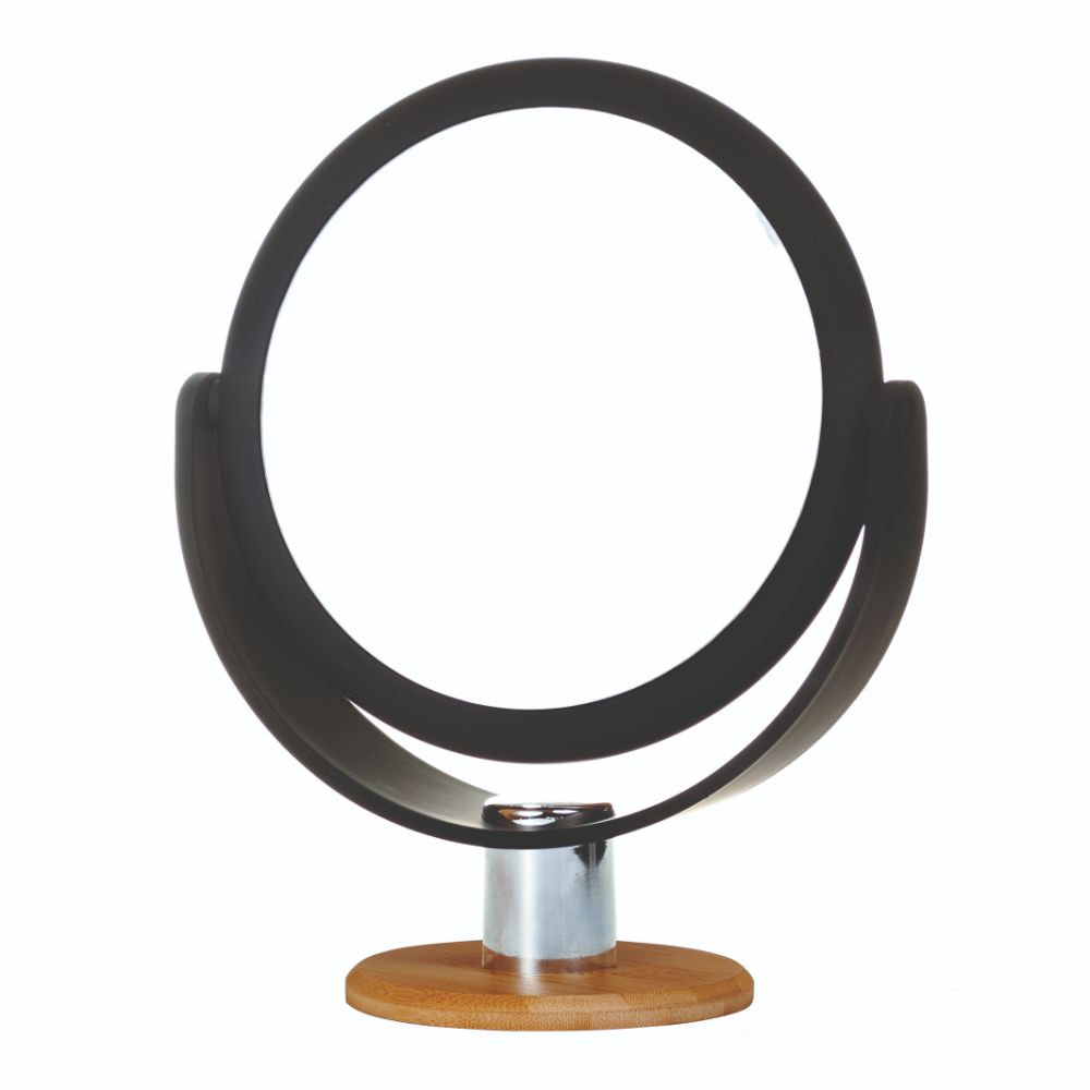 Danielle Bamboo And Chrome Soft Touch Vanity Mirror
