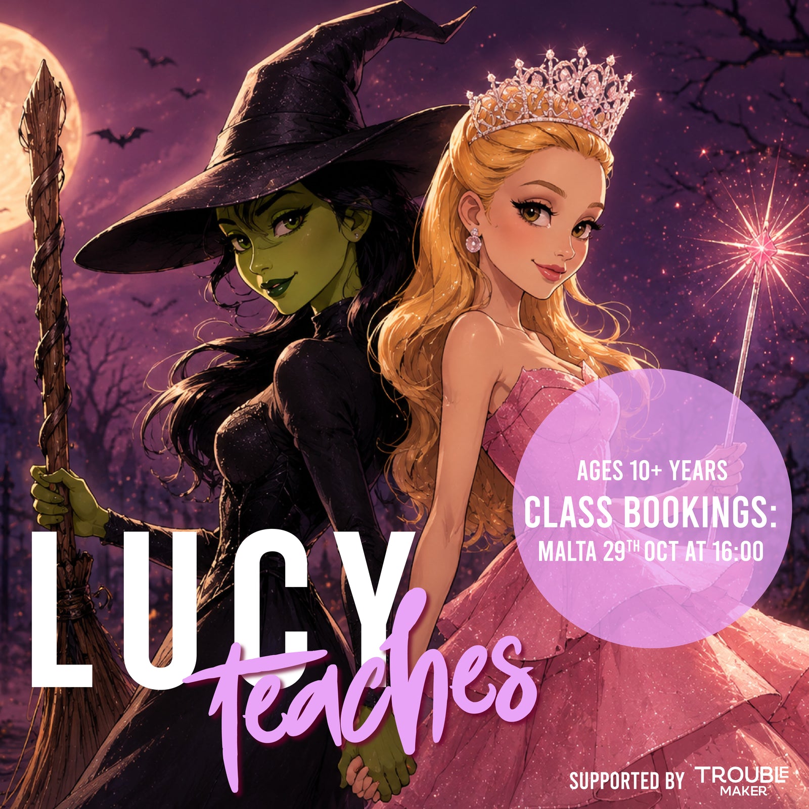 🧙‍♀️💚 Wicked-Inspired Halloween Glam Makeup Look – Special Edition 💗✨ (Ages 10+) – Thurs 29th Oct, 16:00PM-18:30PM