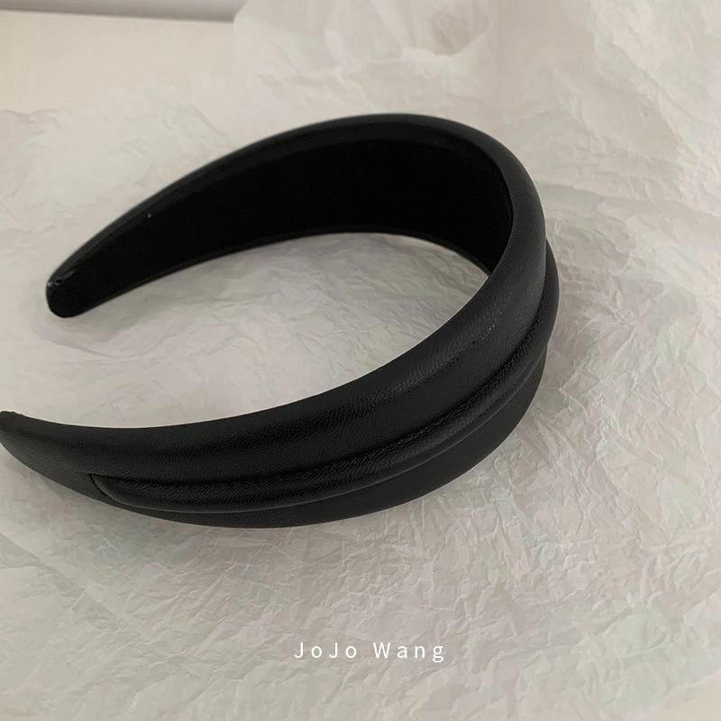 Frida  Solid Color Faux Leather Hairband