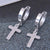 Frida Cross Titanium Steel Hoop Earrings