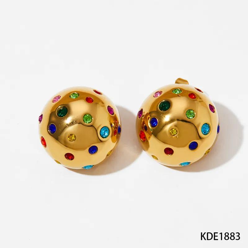 Frida Balls With Colorful Crystals Earrings