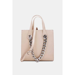 Frida Hard Tote Bag With Chain Silver