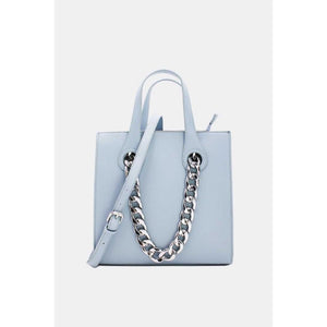 Frida Hard Tote Bag With Chain Silver