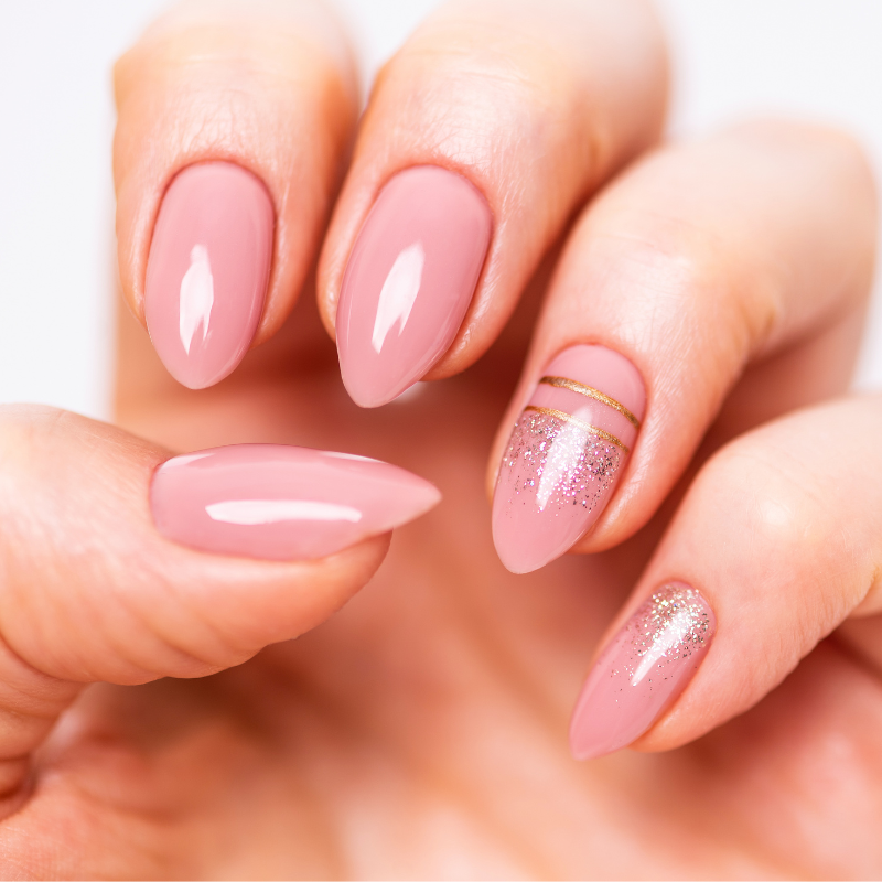 30 Simple Yet Beautiful Nail Extension Designs to Adorn Yourself | Gold  nails, White nails with gold, Almond nails designs