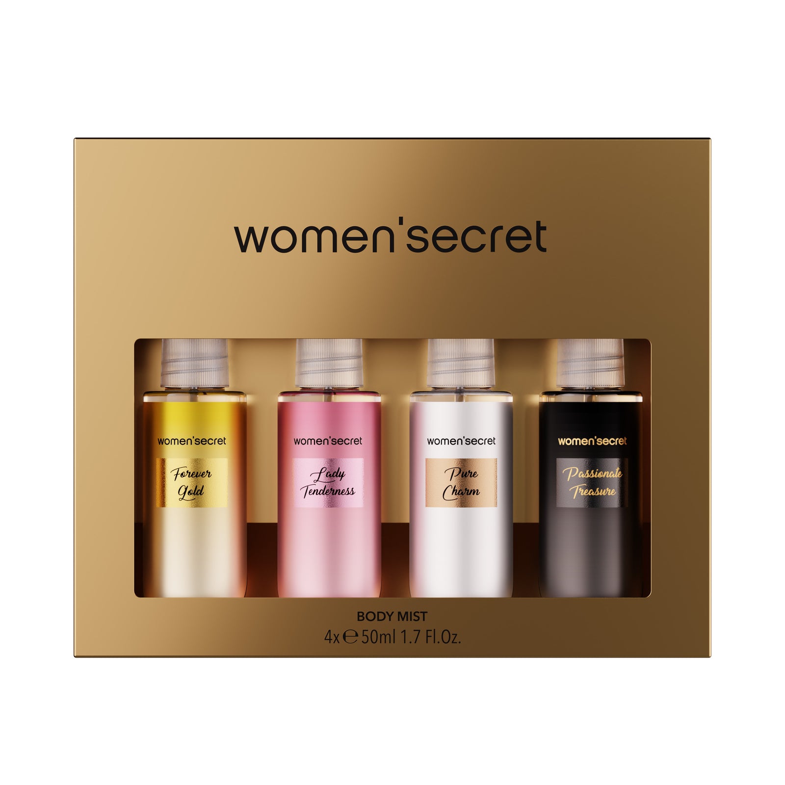Women Secret BODY MIST Coffret Metallic 4x50ml