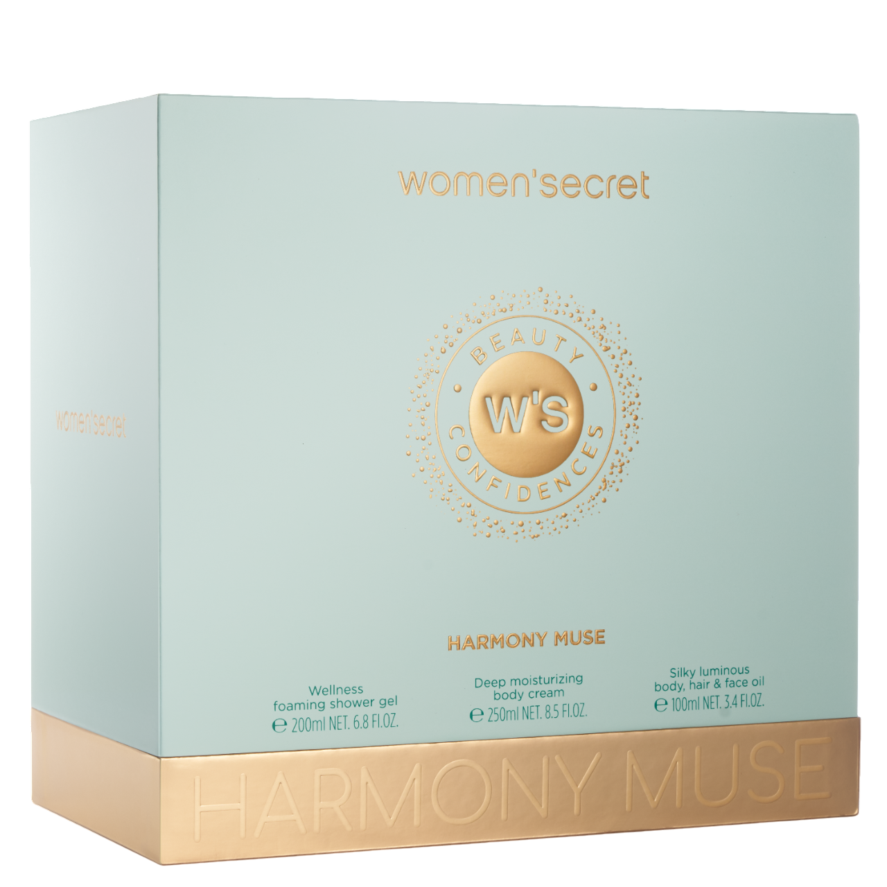 Women Secret Beauty Gift Set Harmony Muse F.Gel , B.Cream & B.Oil