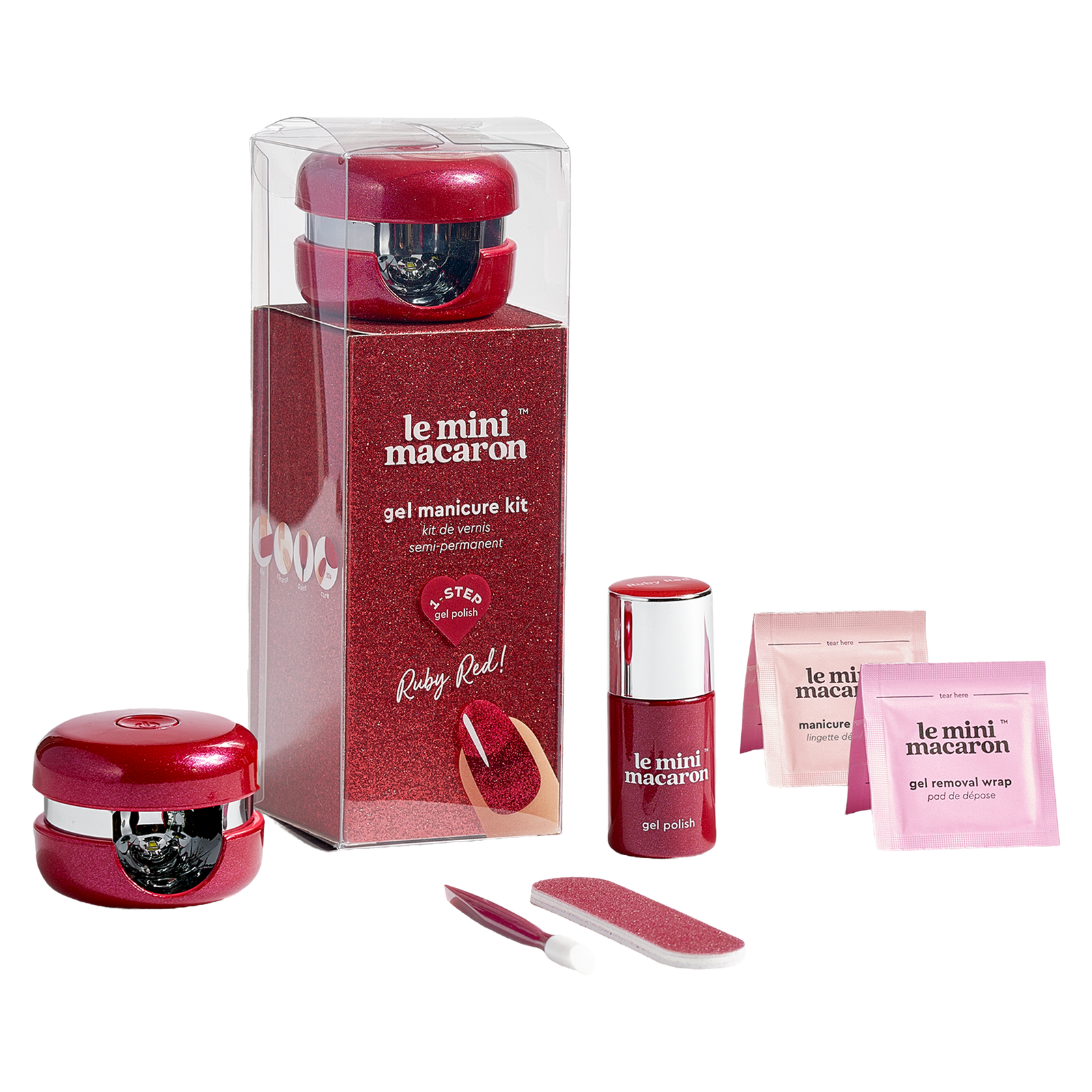 Le Mini Macaron Gel Manicure Kit: Ruby Red