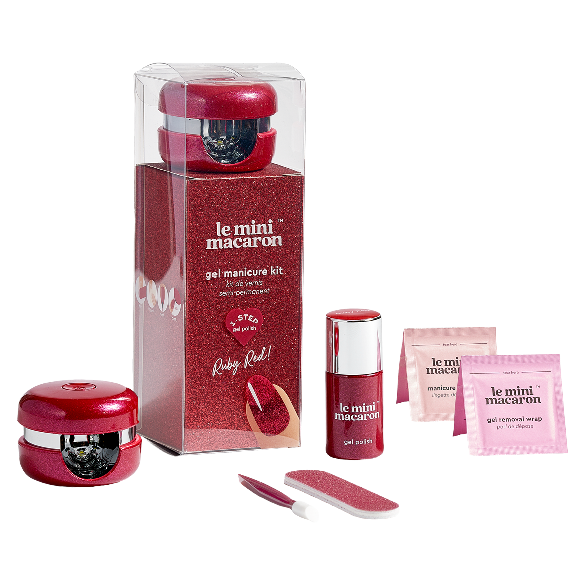 Le Mini Macaron Gel Manicure Kit: Ruby Red