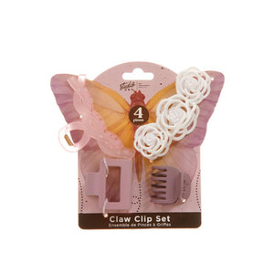 Danielle - Butterfly Claw Clip Set 4 Pc
