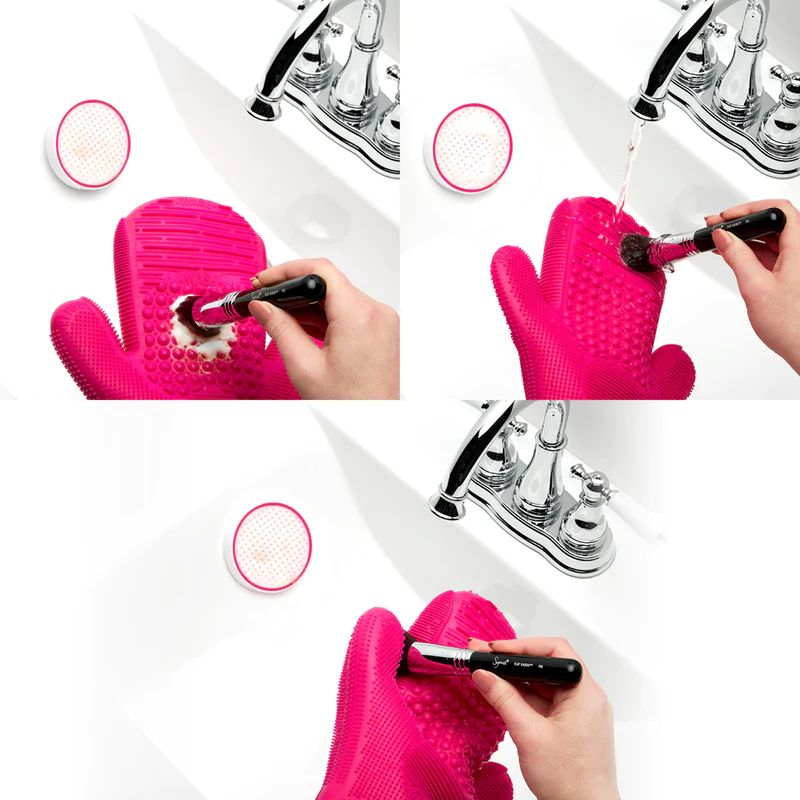 Sigma 2X Spa Brush Cleanser Glove - Pink