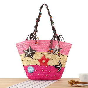 Frida Straw Beach Bag