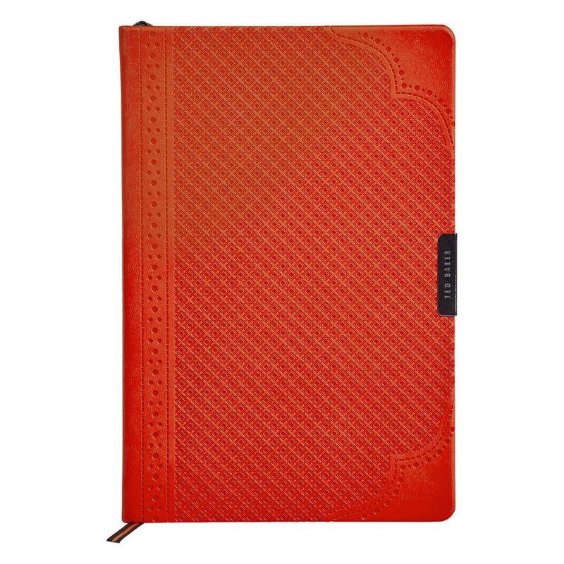 Ted Baker  A5 Brogue Geo Notebook - Orange
