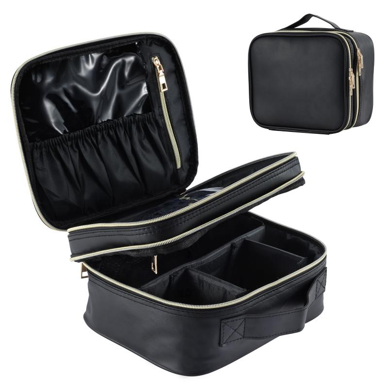 Big Rock Makeup Bag - Double Layer Black