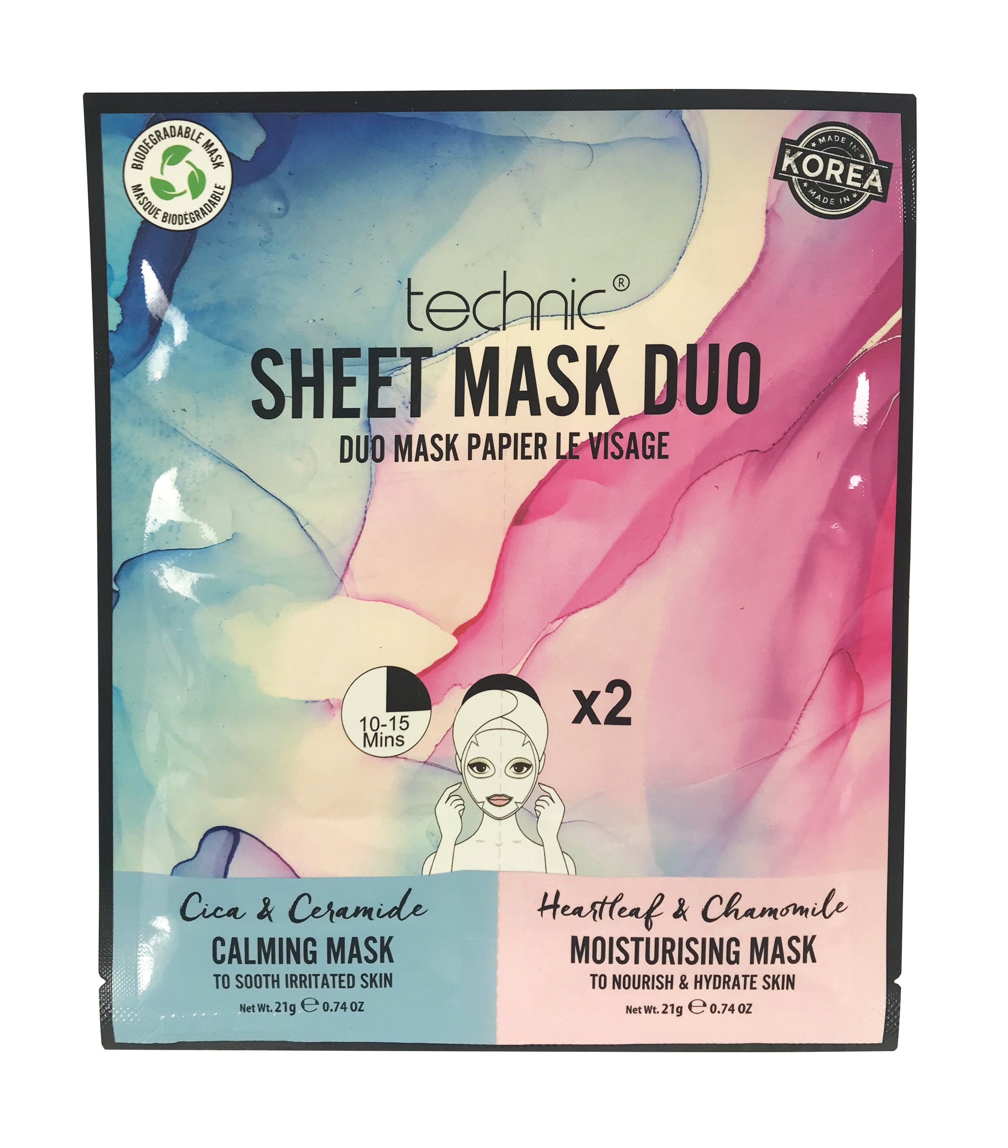 Technic Calming & Moisturising Sheet Mask Duo