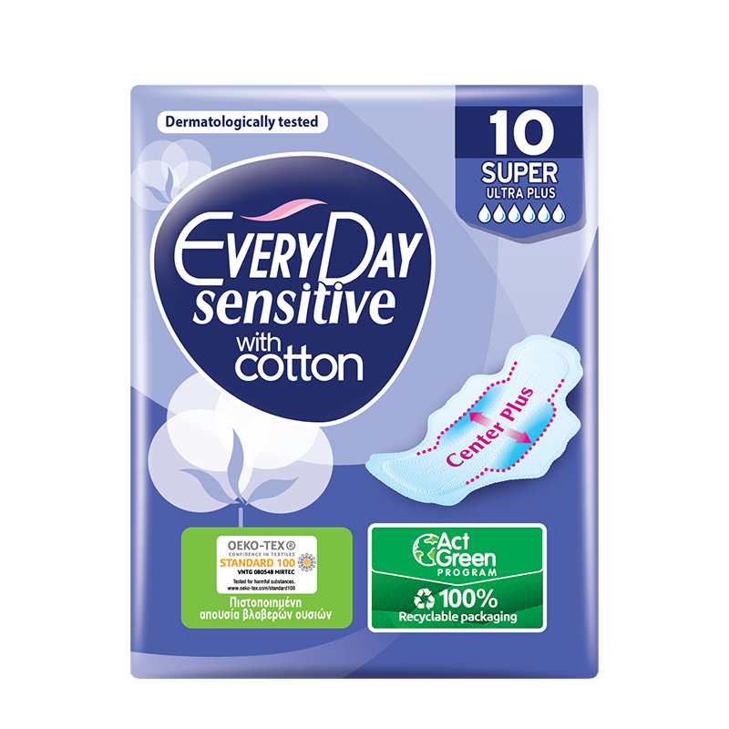 EveryDay Pads Ultra Plus Sensitive With Cotton Super  x 10