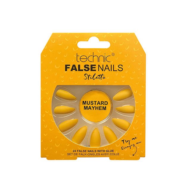 Technic Stiletto Mustard Mayhem False Nails