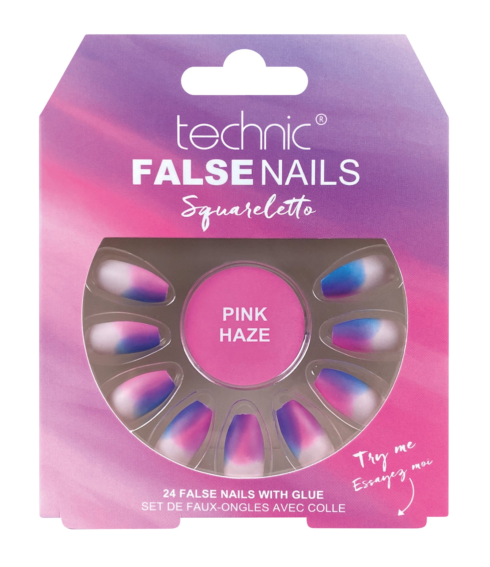 Technic False Nails - Squareletto Pink Haze