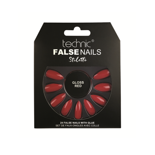 Technic Stiletto Red Gloss False Nails