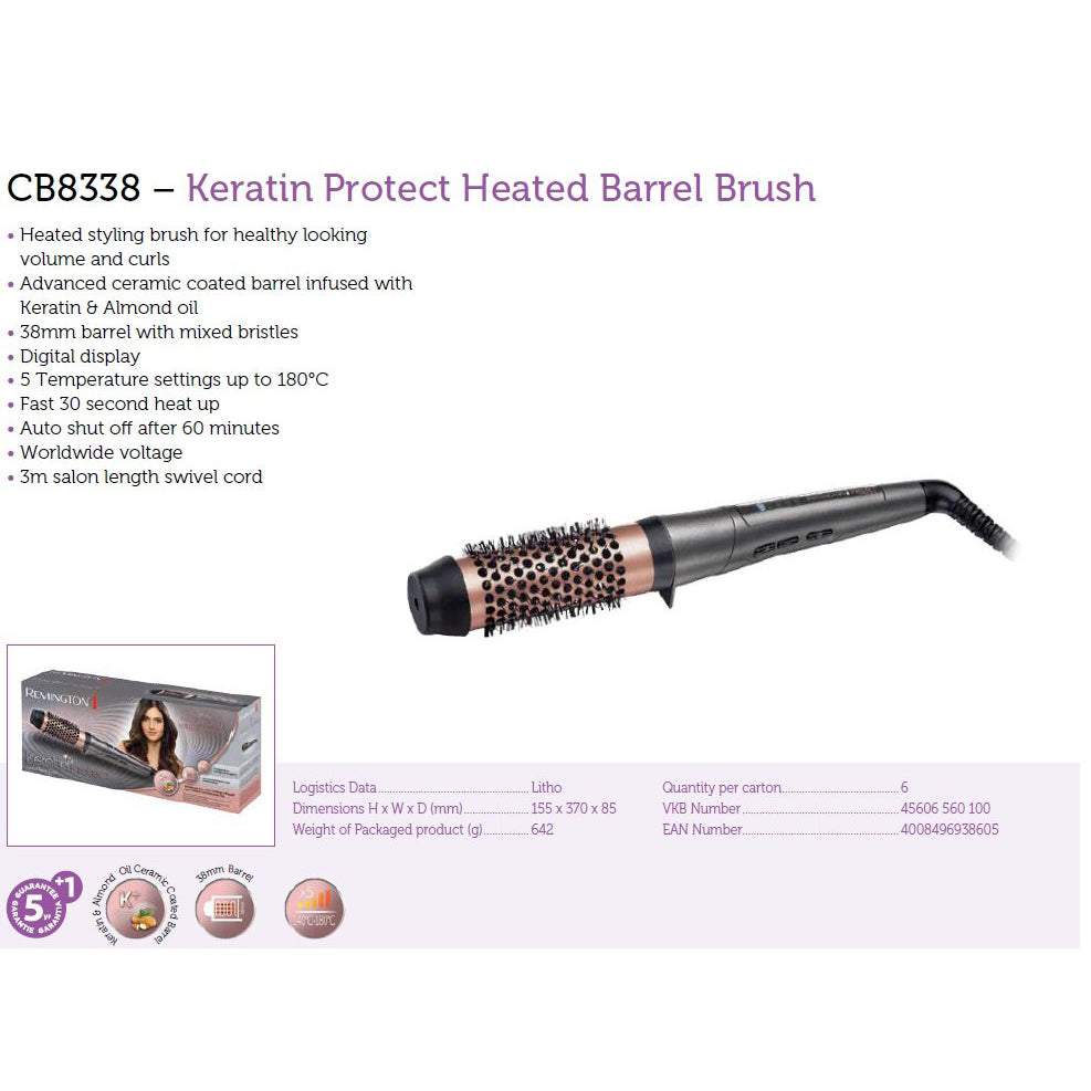 Remington Keratin Protect Heated Barrel Brush LUCY MAKEUP STORE MALTA