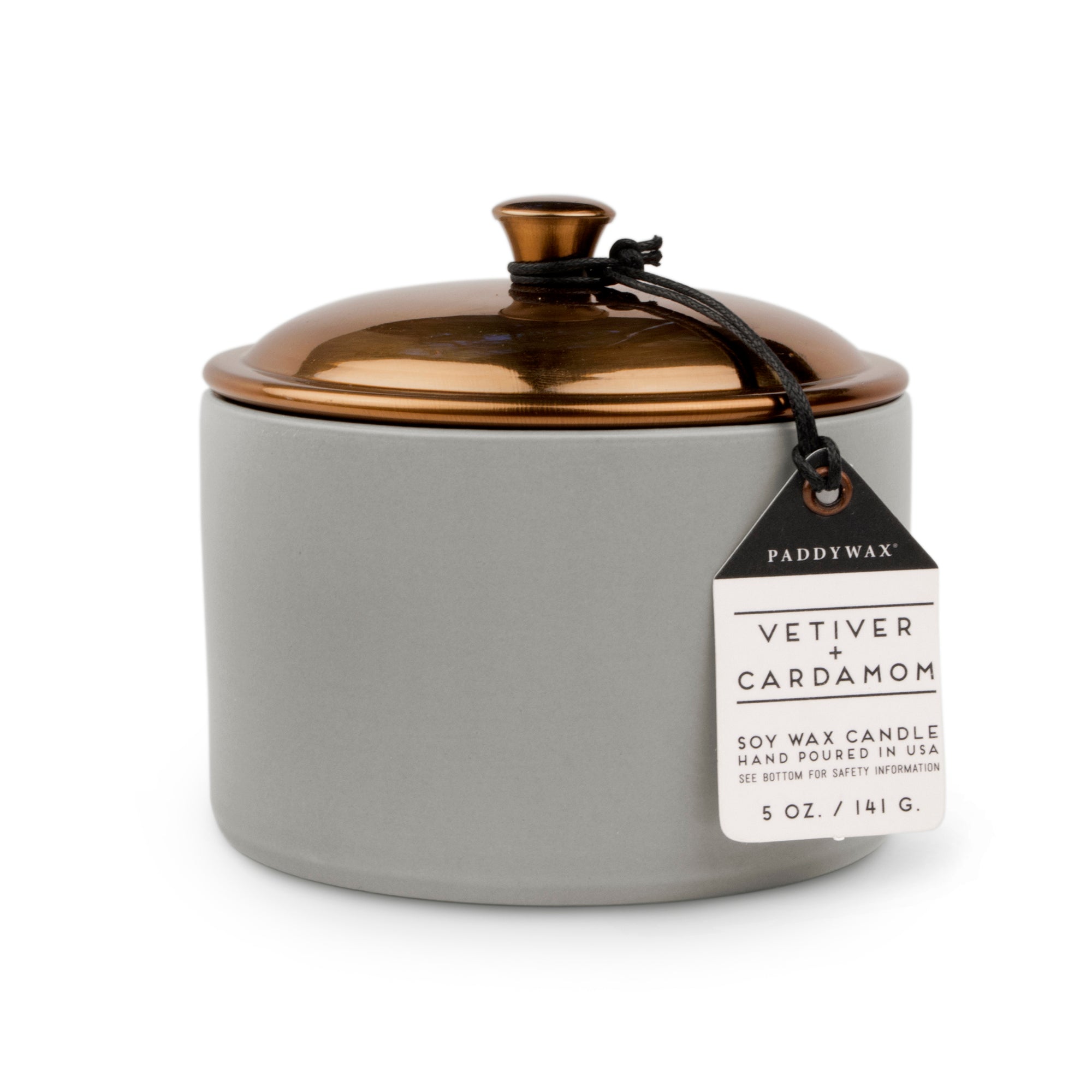 Paddy Wax Hygge Ceramic Candle (141g) - Grey - Vetiver & Cardamom